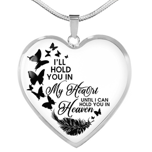 Personalized Memorial Heart Necklace I Will Hold In My Heart