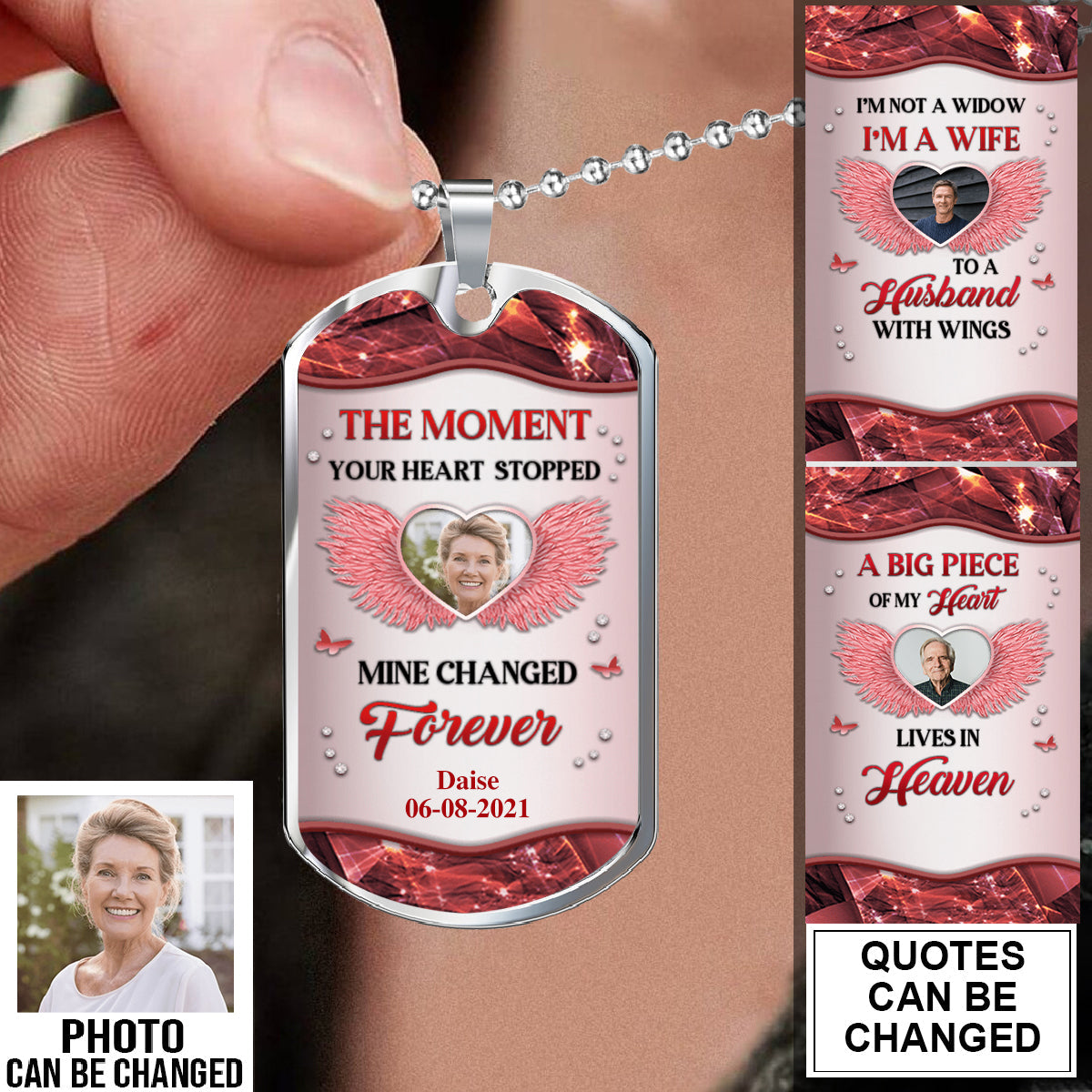 The Moment Your Heart Stopped Personalized  Dogtag Necklace