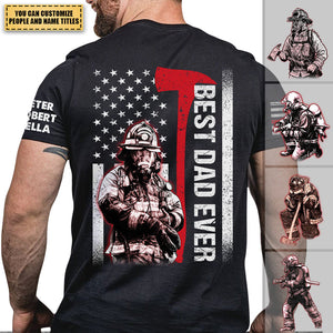Best Firefighter Dad Ever Personalized Shirt