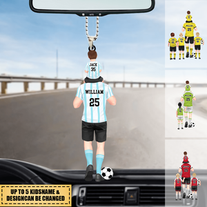 Personalized Soccer Dad/Grandpa & Kids Car Hanging Ornament(Shipping Worldwide)