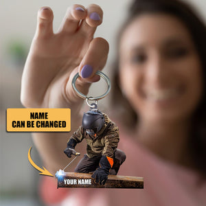 Personalized Welder/Welding Flat Acrylic Keychain