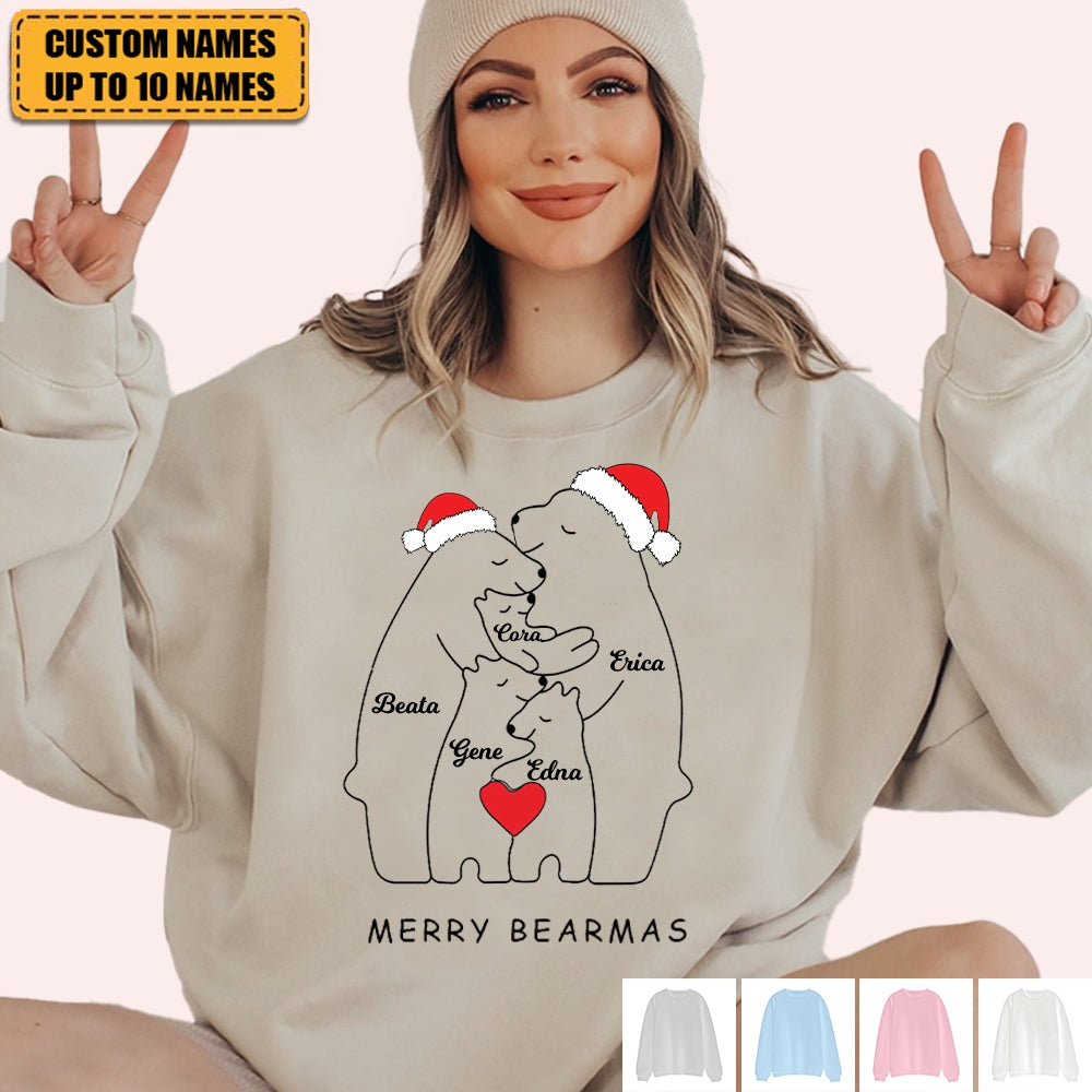 Custom Printed Bear Family Unisex Sweatshirt-Gift for Christmas