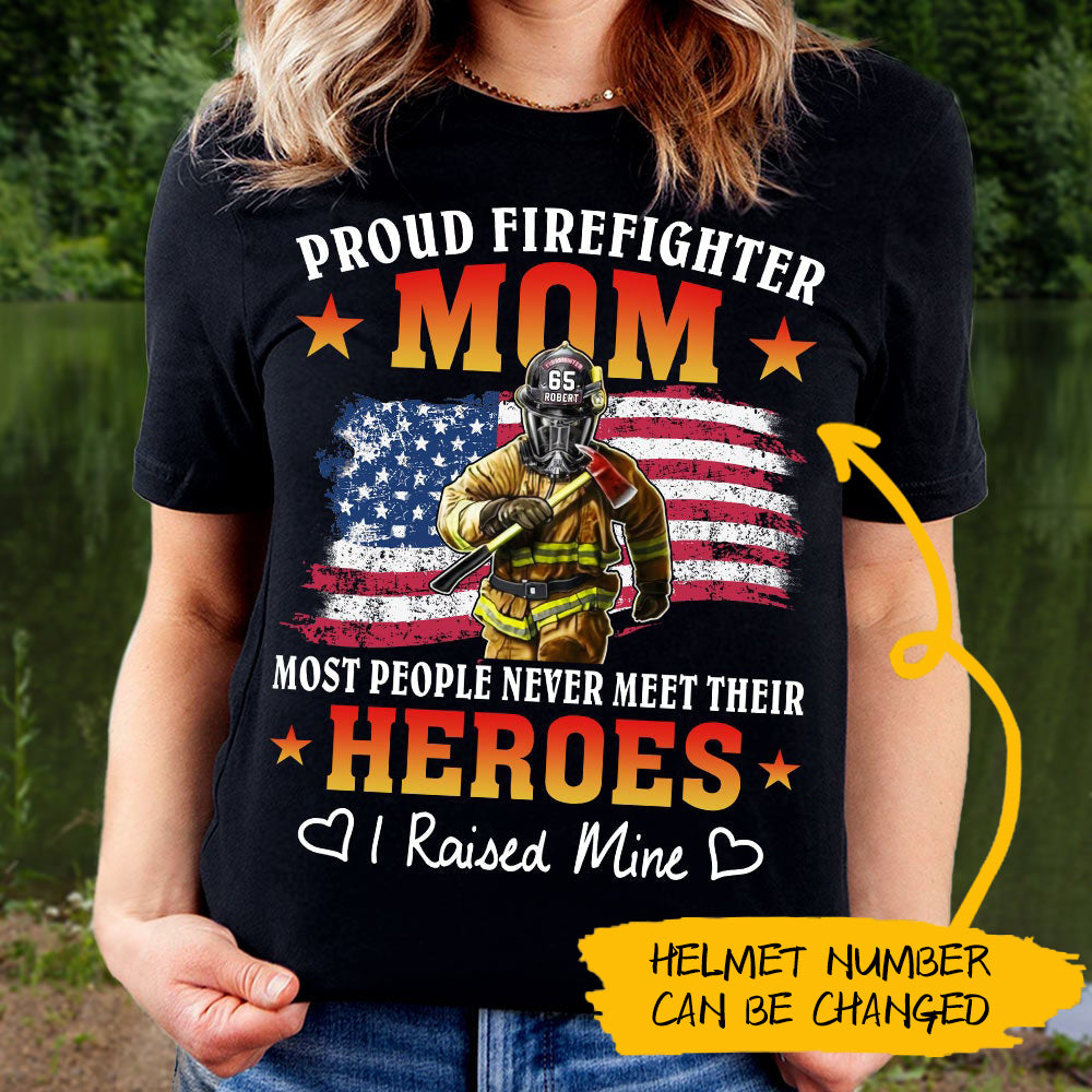 Personalized Firefighter Mom/Dad Us Flag Unisex T-Shirt
