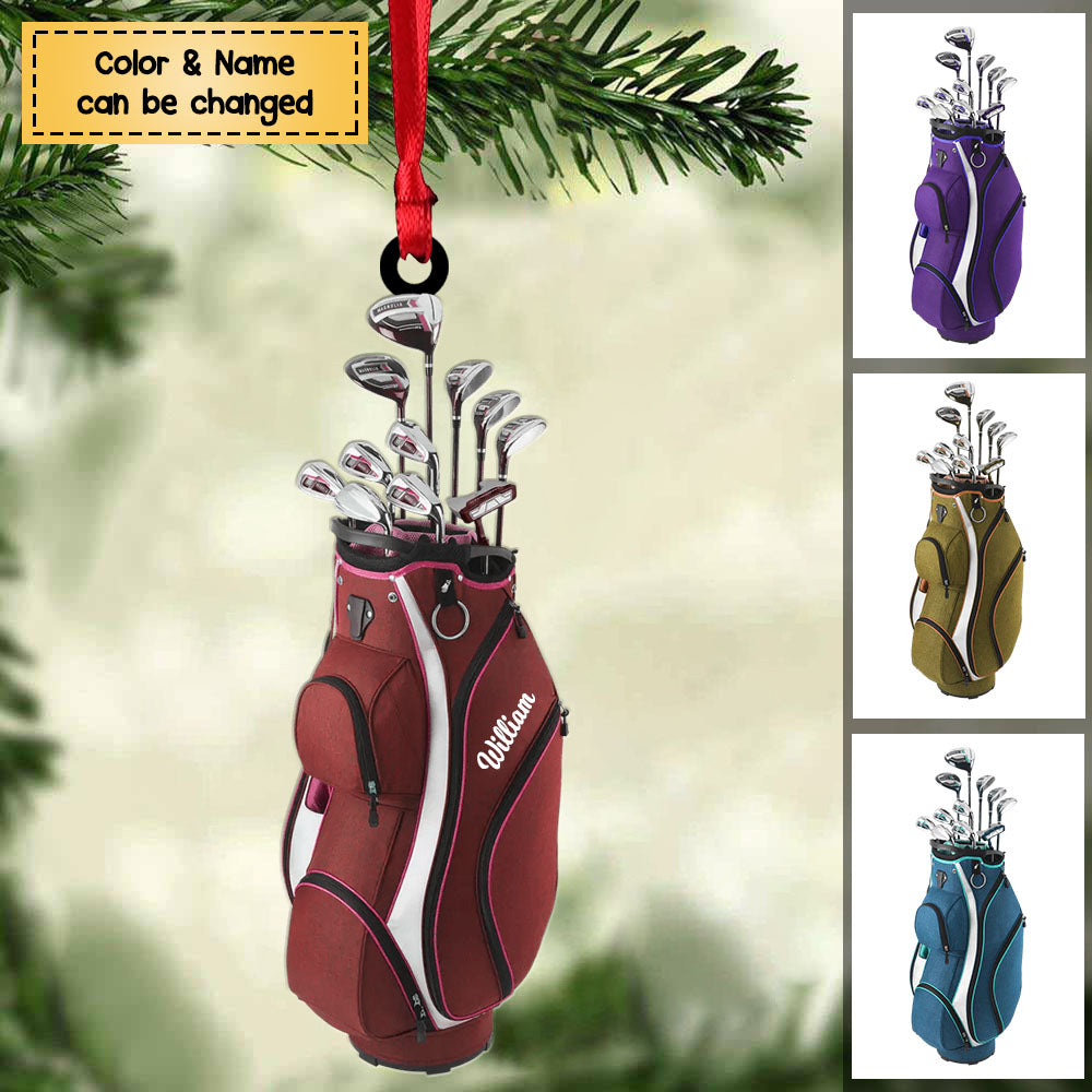 Personalized Golf Bag Acrylic Ornament - Gift for Golf Lovers