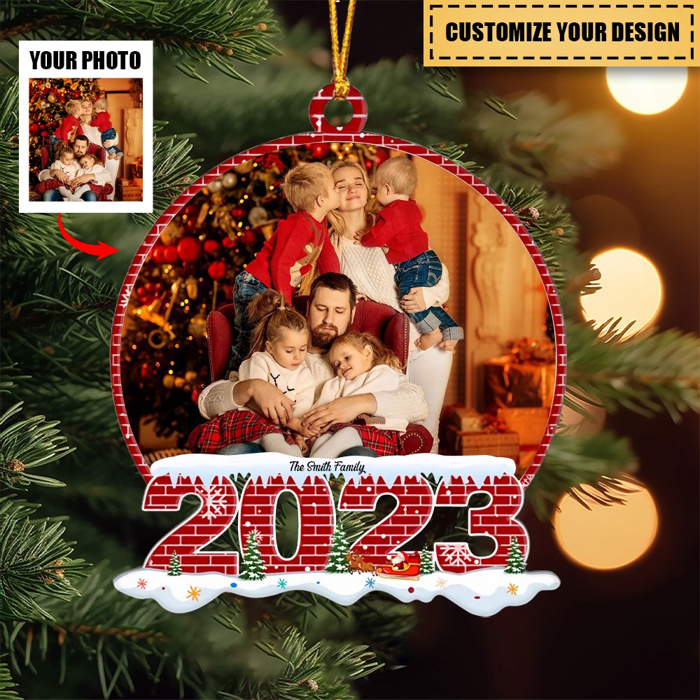 Personalized Family Love Upload Photo Acrylic Ornament - Christmas Gift For Family Members