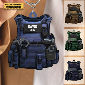 Personalized Police Keychain Police Bulletproof Custom Shaped Acrylic Keychain