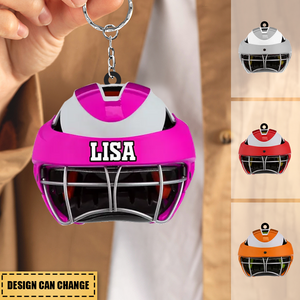 Lacrosse Helmet Personalized Acrylic Keychain