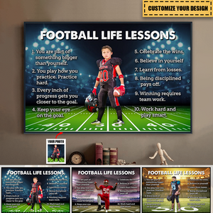American Football Life Lessons Custom Photo Poster - Gift For American Football Player/Lover