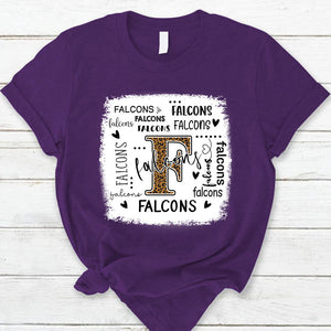 Falcons Leopard Teacher T-Shirt