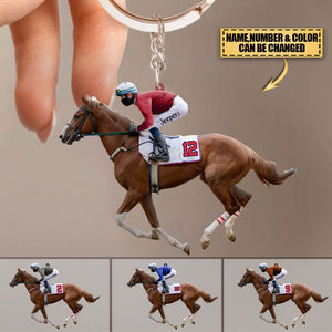 Personalized Male/Boy Equestrian Acrylic Keychain - Gift Idea For Horse Lover