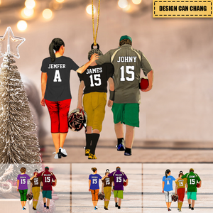 Personalized American Football Family Acrylic Car / Christmas Ornament - Gift For American Football Players