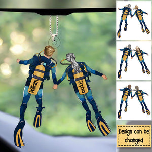 Personalized Scuba Diving Partners / Couples Hanging Ornament