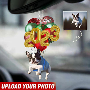 Personalized Upload Your Dog Photo Dog Hanging Balloons Acrylic Car Ornament