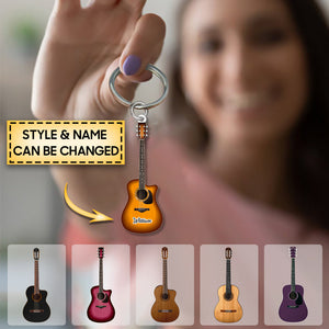 Personalized Guitar Acrylic Keychain-Great Gift Idea For Guitar Lover