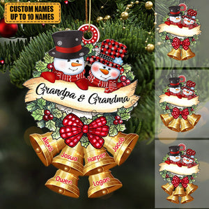 Snowman Grandma Grandpa Christmas Family Gift Personalized Acrylic Ornament
