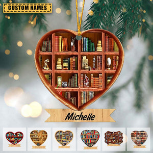 Personalized Book Lover Heart Ornament - Prefect Gift For Books Lover