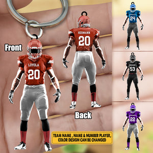 Personalized Keychain American Football Acrylic Keychain 2 Sides Keychain For Football Player Football