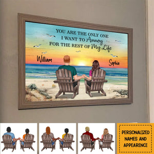 Couple Beach Landscape Retro Vintage Personalized Poster - Anniversary Gift For Couple