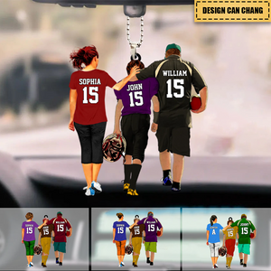 Personalized American Football Family Acrylic Car / Christmas Ornament - Gift For American Football Players