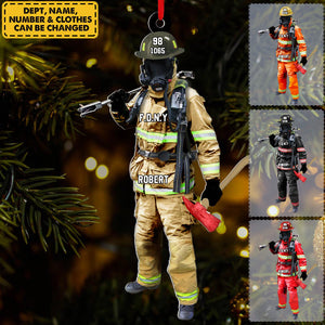 Custom Firefighter On Duty Personalized Christmas Ornament Gift For Firefighter Fireman