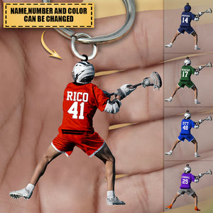 Personalized Lacrosse Players Acrylic Keychain-Gift for Lacrosse Lovers