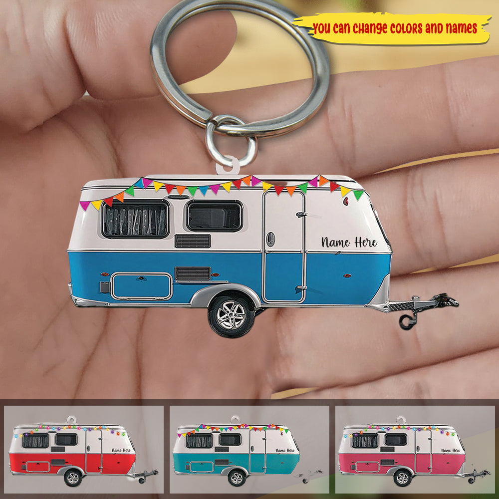 Custom Acrylic Keychain Gift For Camping Lovers - Camper Acrylic Keychain