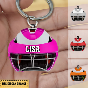 Lacrosse Helmet Personalized Acrylic Keychain