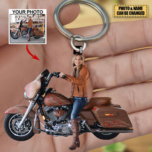 Personalized Acrylic Keychain - Gift For Motorcycle Lover/Biker/Racer - Custom Your Photo