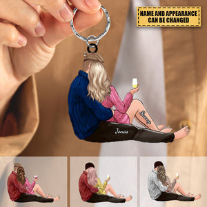 Personalized Romantic Couple Acrylic Keychain- Gifts For Couples