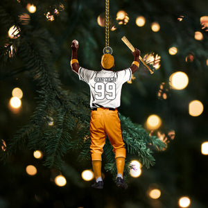 Personalized Baseball Player Acrylic Ornament For Baseball Player Baseball Mom Dad Grandma Family Xmas Gift For Son Grandson