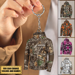 Personalized Custom Acrylic Keychain Gift For Hunter For Hunting Lovers- Hunting Camo Patterns Jacket Acrylic Keychain