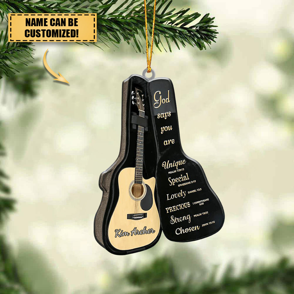 Personalized Guitar Bag God Says You Are-Christmas Ornament