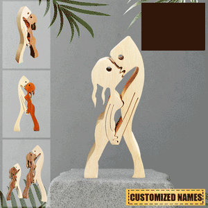 Personalized Couple Kissing Each Other Wooden Art - Gift For Couple