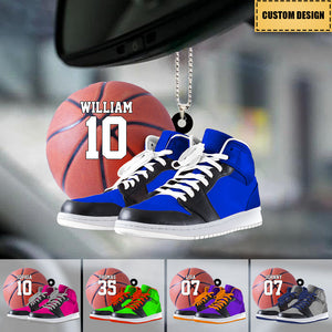 Personalized Basketball Acrylic Car / Christmas Ornament - Gift For Basketball Lovers