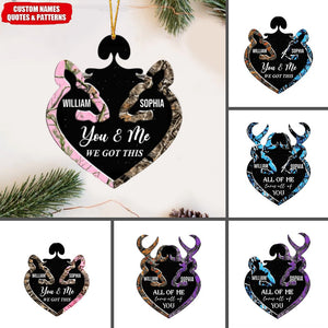 Camo Pattern Deer Couple Personalized Christmas / Car Acrylic Ornament