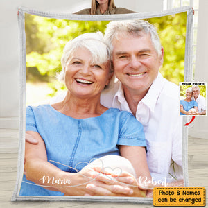 Gift For Couple/Family Members Swirl Heart- Personalized Photo Blanket