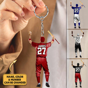 New Release Personalized Baseball Player Keychain