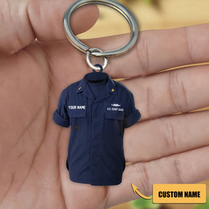Personalized US Coast Guard Uniform Acrylic Keychain