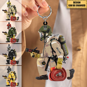 Personalized Firefighter acrylic keychain