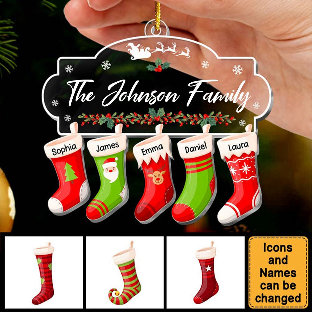 Stockings Family Gift Christmas  Acrylic Ornament