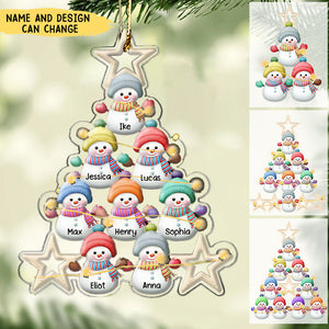 Personalized Snowman Kid Acrylic Christmas Ornament-Awesome Gift Idea