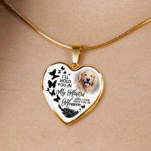 Personalized Memorial Heart Necklace I Will Hold In My Heart