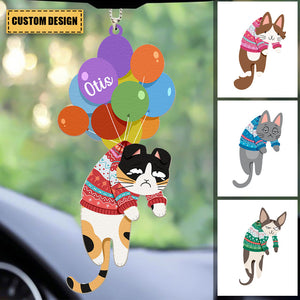 Personalized Balloon Cat Hanging Acrylic Christmas / Car Hanging Ornament