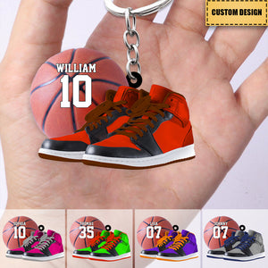 Personalized Basketball Acrylic Keychain-Gift For Basketball Lovers