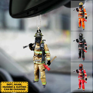 Custom Firefighter On Duty Personalized Car Hanging Ornament Gift For Firefighter Fireman