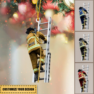 Personalized Acrylic Christmas/Car Ornament - Gift For Firefighter