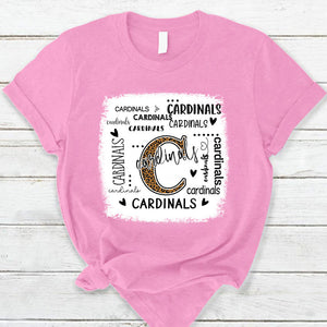 Cardinals Leopard Teacher T-Shirt