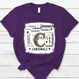 Cardinals Leopard Teacher T-Shirt