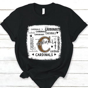 Cardinals Leopard Teacher T-Shirt