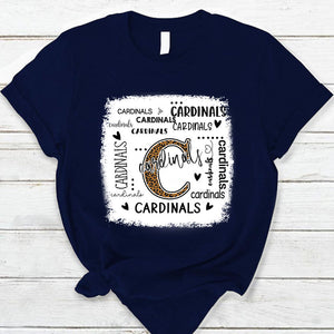 Cardinals Leopard Teacher T-Shirt